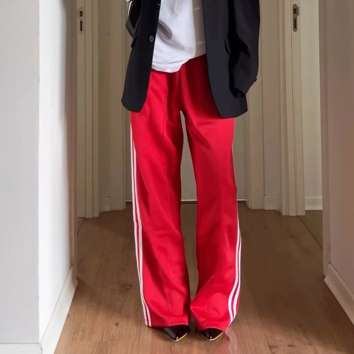 OLANE Striped Drawstring Sweatpants Dark BlueSWomen's Bottoms