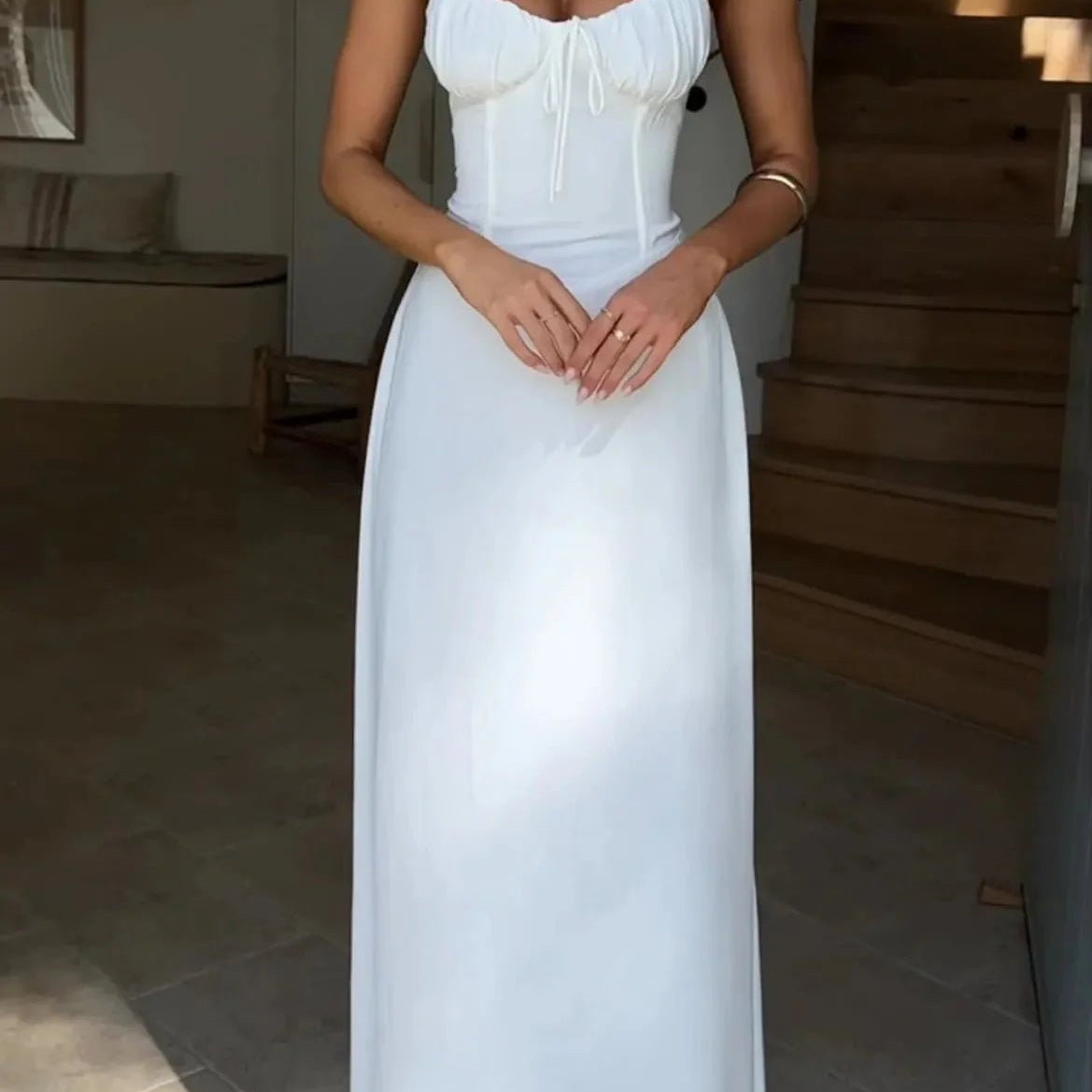 OLANE Structured Corset Bodice Maxi Dress YellowSWomen's Dresses