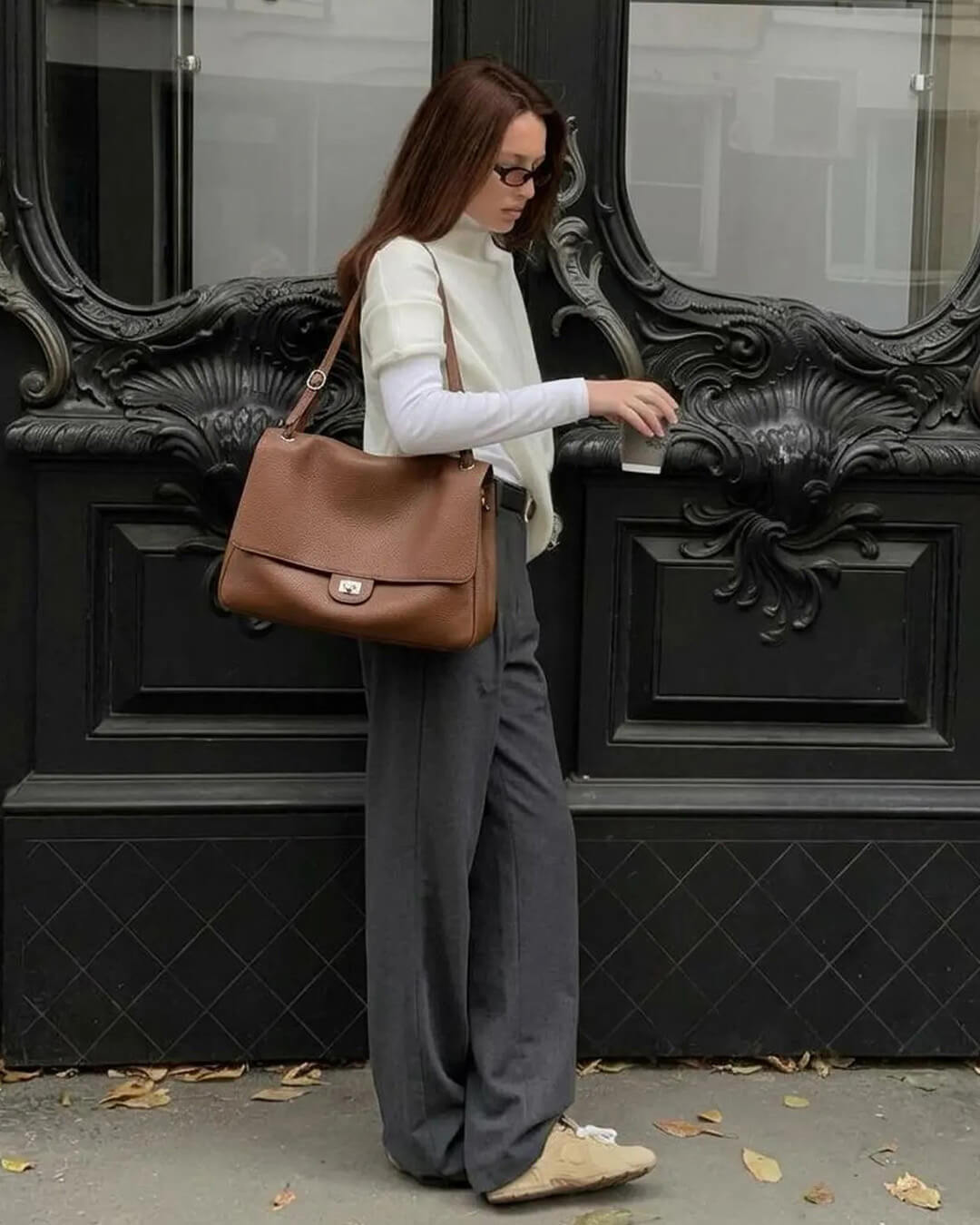 OLANE Stylish Commuting Tote Bag Light BrownBag