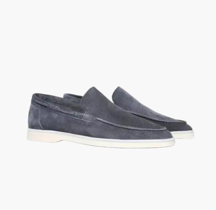 OLANE Suede Slip - On Yacht Loafers Dark Grey36Men's Shoes