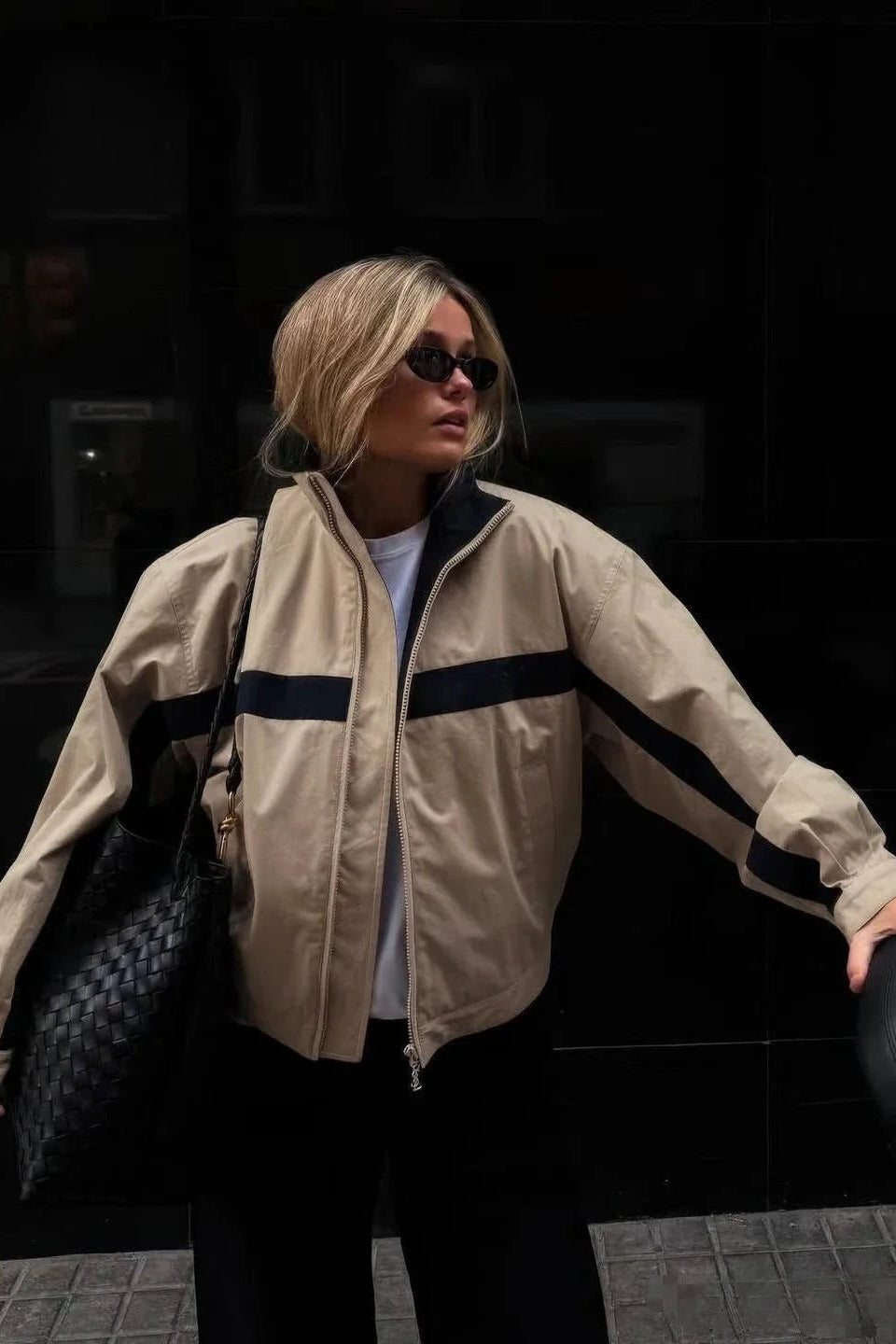 Vintage Colorblock Bomberjacke