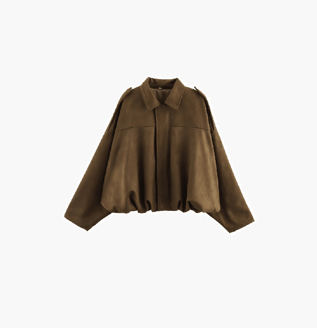 OLANE Vintage Khaki Suede Jacket KhakiMWomen's Coats & Jackets