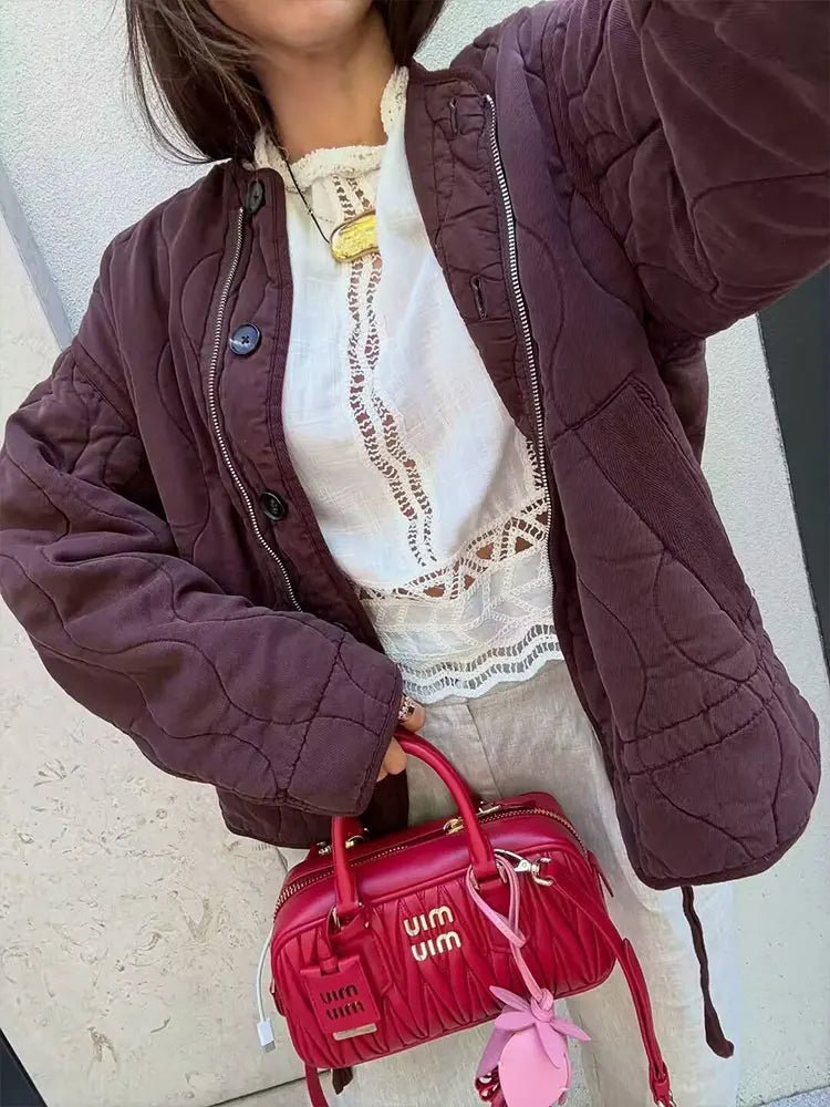 Ahlena – Wattierter Steppmantel im Vintage-Stil