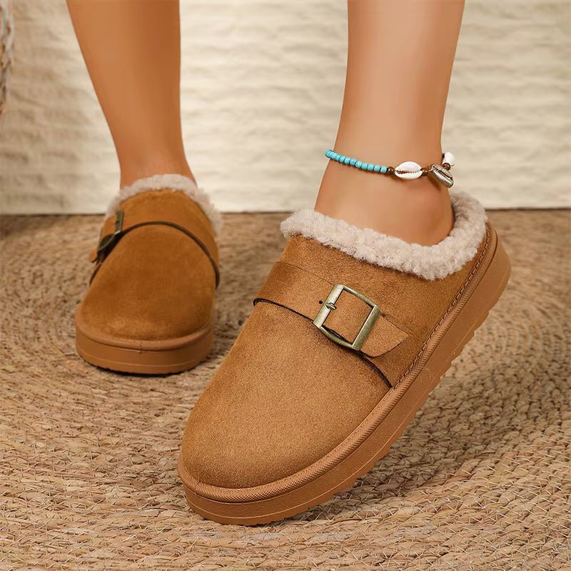 Warme Kunstfellgefütterte Wildleder-Clogs