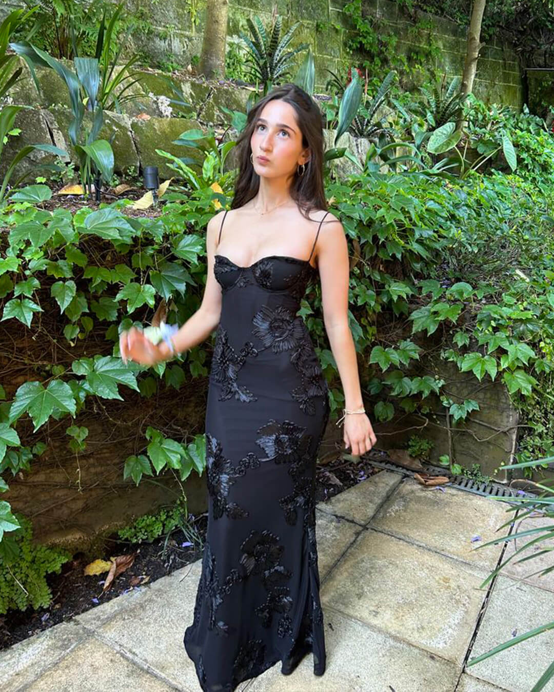 Julie Bodycon Applikation Rückenknoten Abendkleid