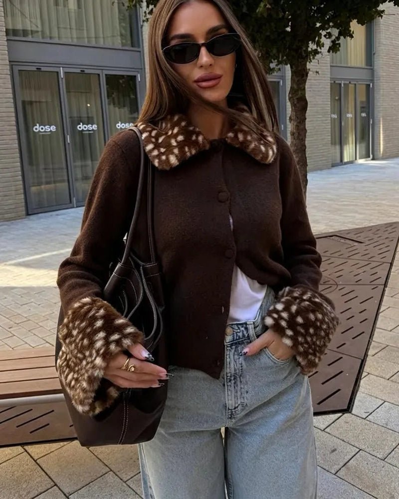 Gilet en maille bordé de fausse fourrure Bambi