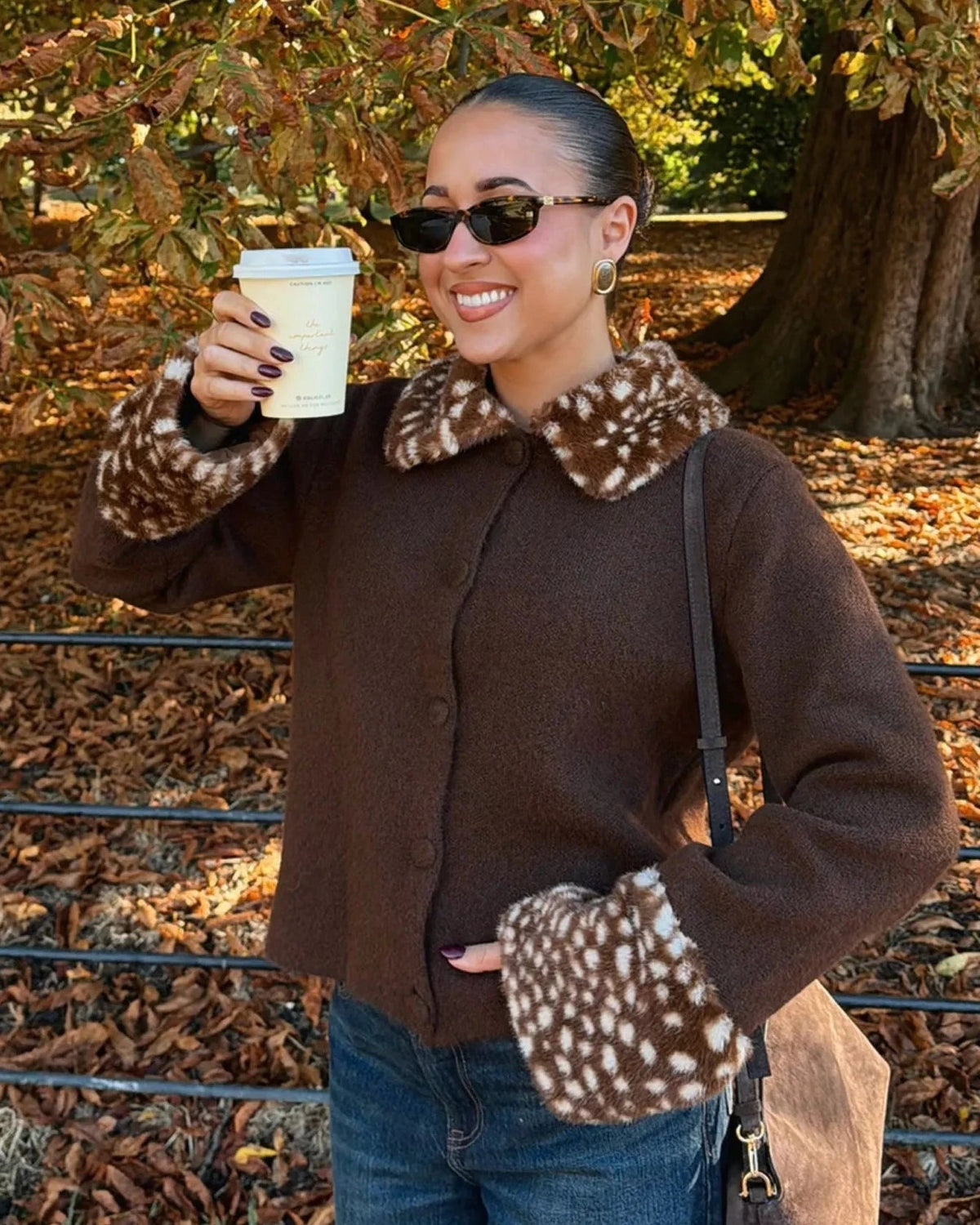 Gilet en maille bordé de fausse fourrure Bambi