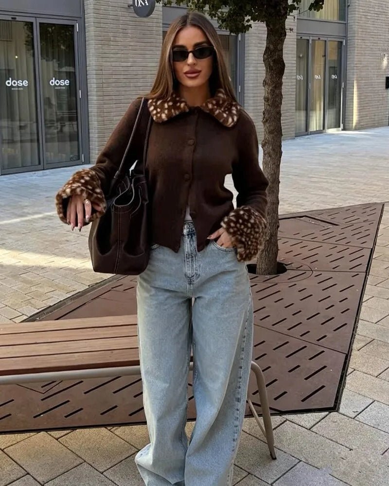 Gilet en maille bordé de fausse fourrure Bambi