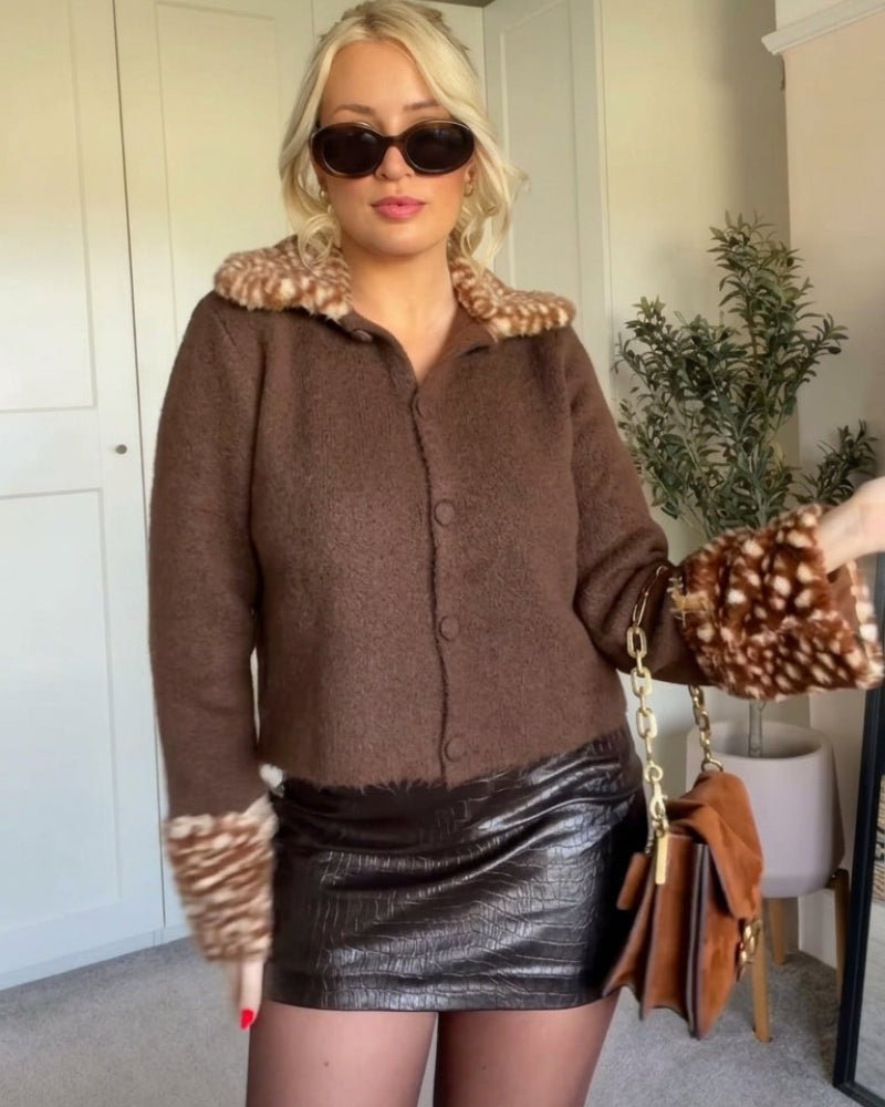 Gilet en maille bordé de fausse fourrure Bambi
