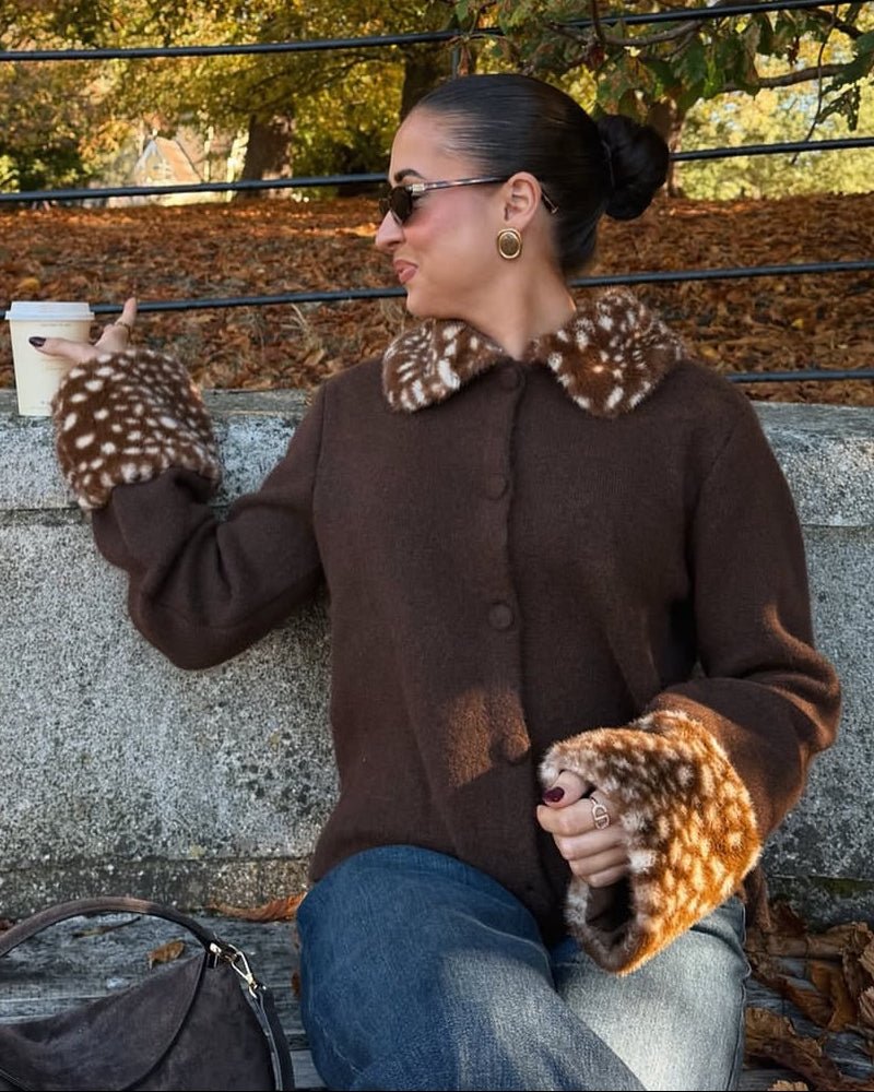 Gilet en maille bordé de fausse fourrure Bambi