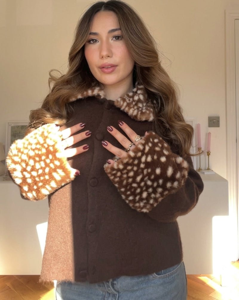 Gilet en maille bordé de fausse fourrure Bambi