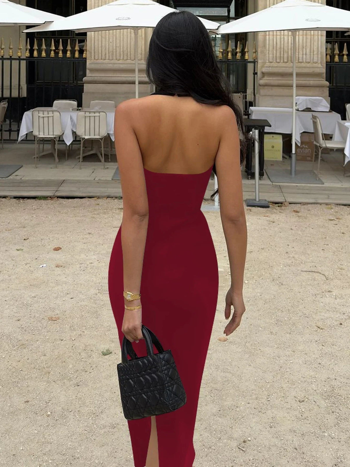 Halter Neck Bodycon Maxi Dress