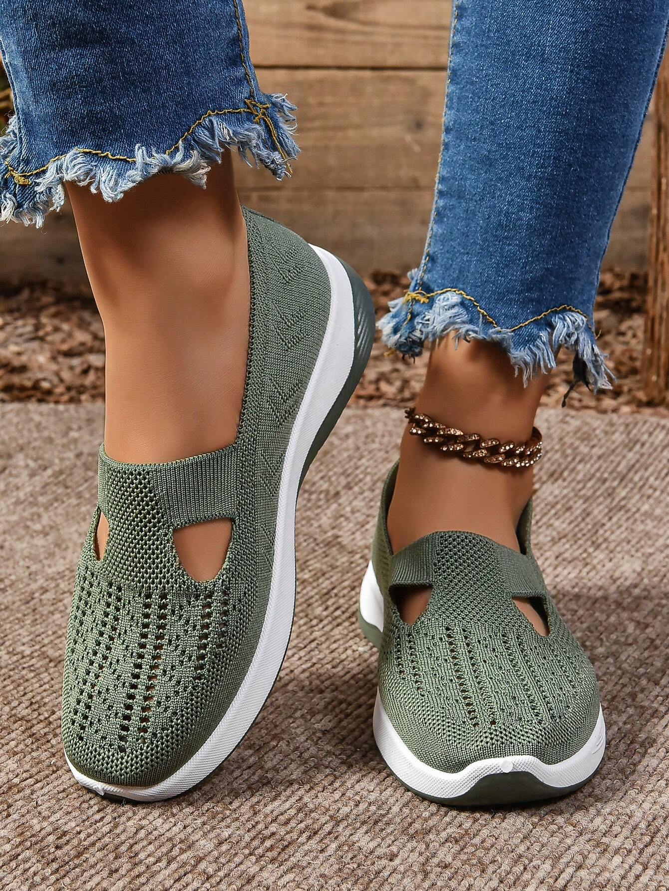 Comfort Slip-On Knitted Walking Shoe