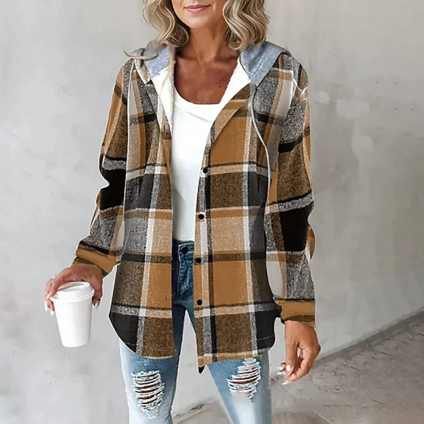 Checkered Hooded Jacket
