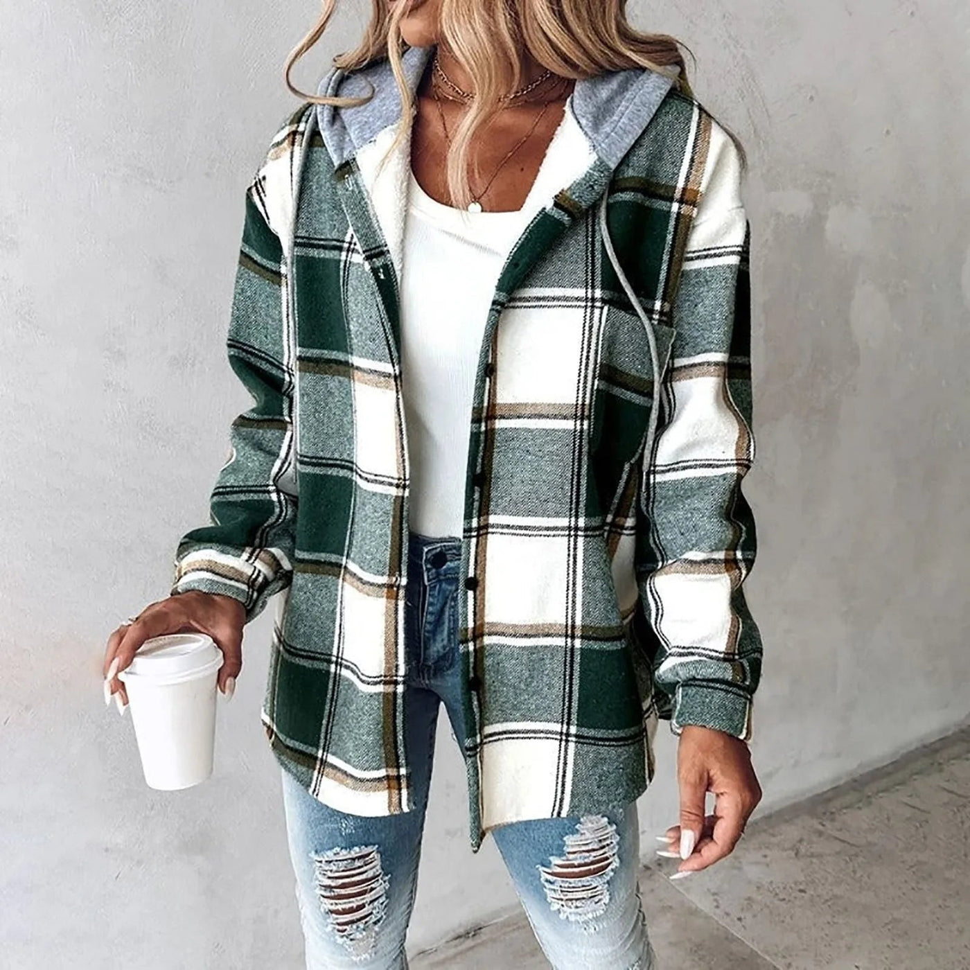 Checkered Hooded Jacket