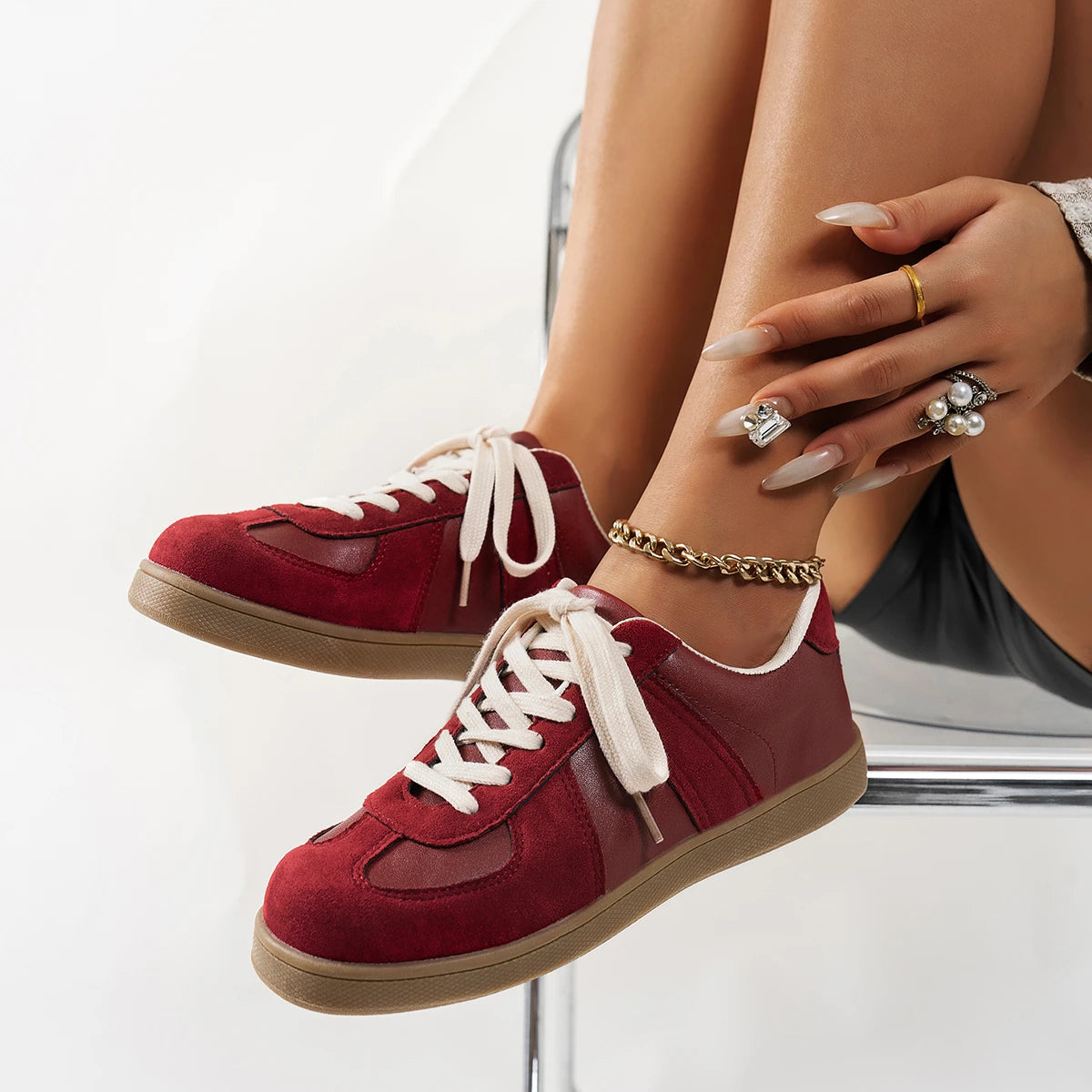 Classic Suede Sneakers with Details