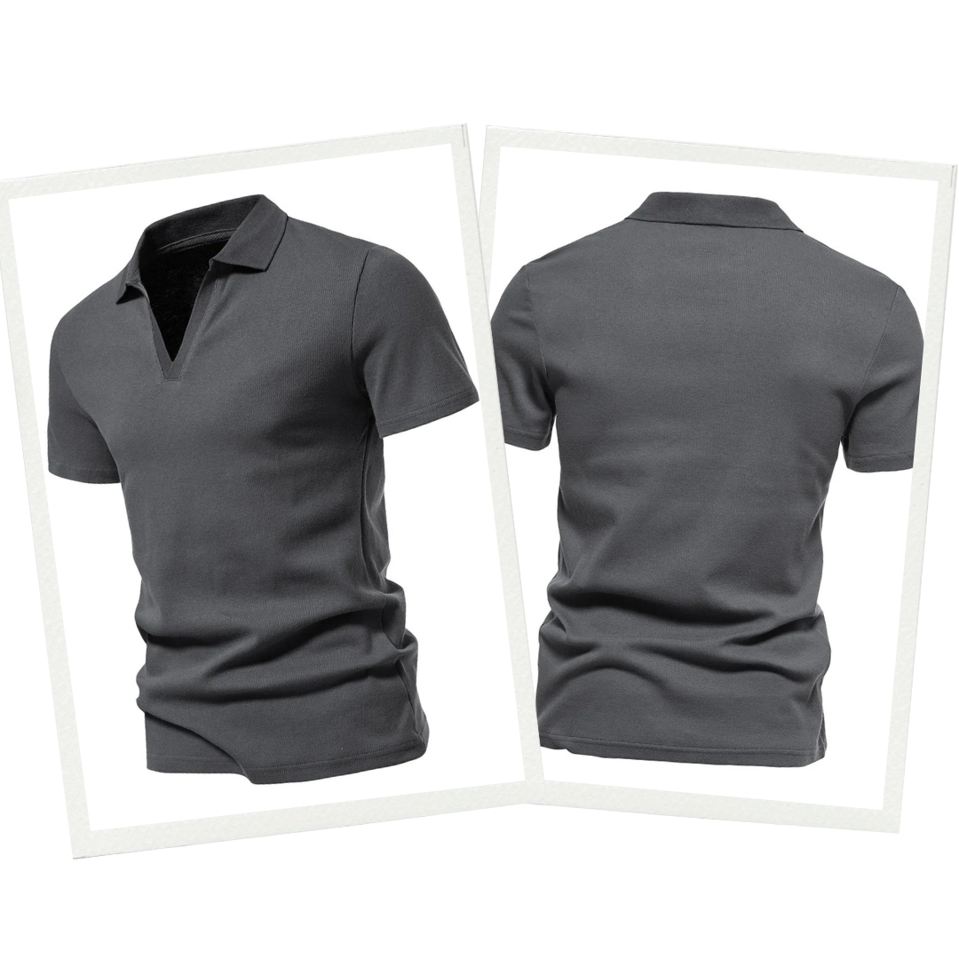 Slim  V-Neck Polo Shirt