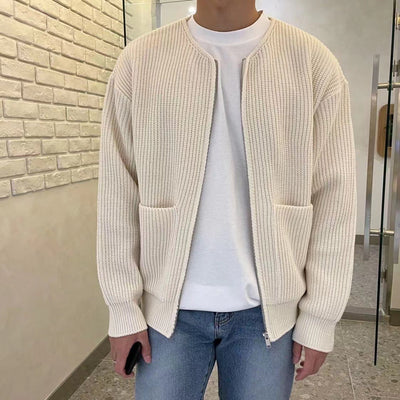 Knitted Zipper Cardigan