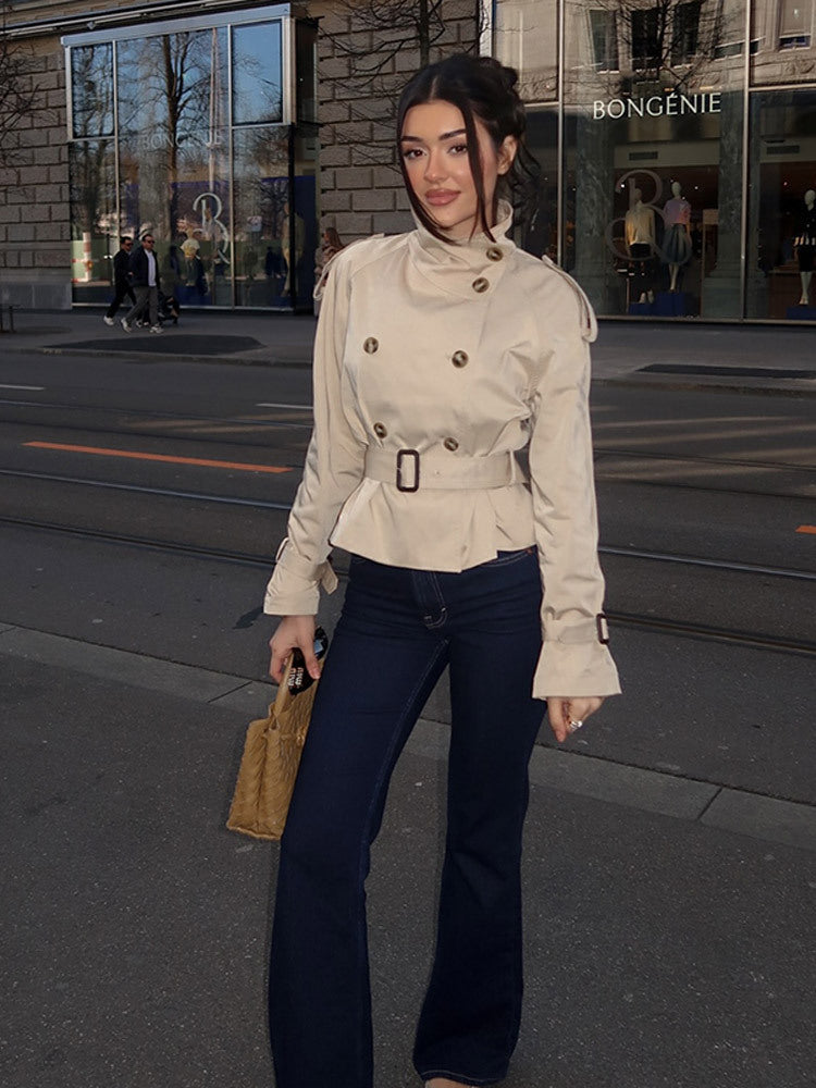 Classic Cropped Trench Coat