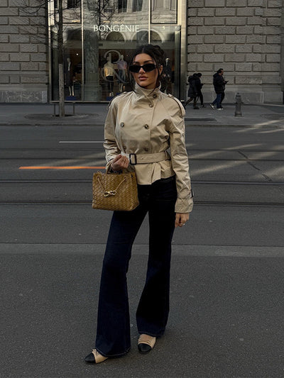 Classic Cropped Trench Coat