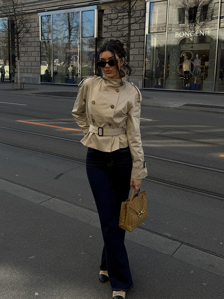 Classic Cropped Trench Coat