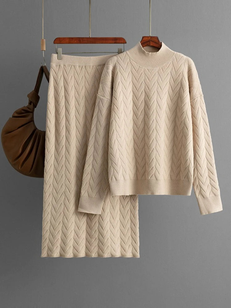 Knitted Loungewear Skirt Set