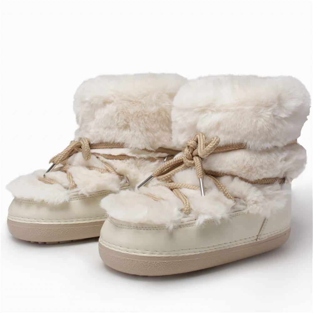 Fluffy Fur Winter Snow Boots