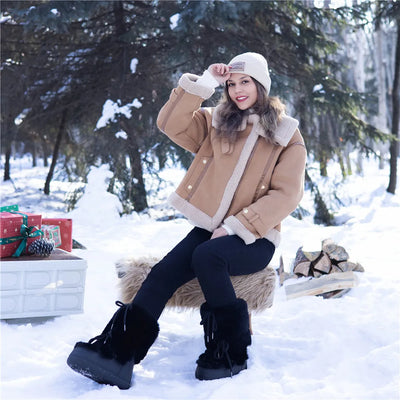 Fluffy Fur Winter Snow Boots