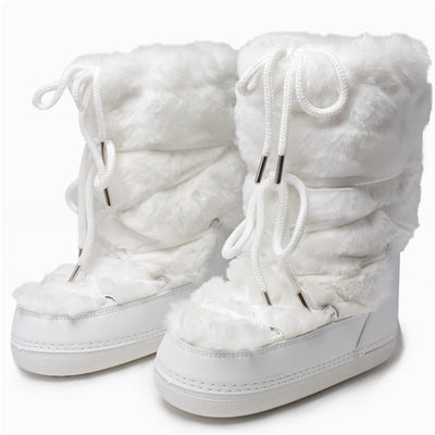 Fluffy Fur Winter Snow Boots
