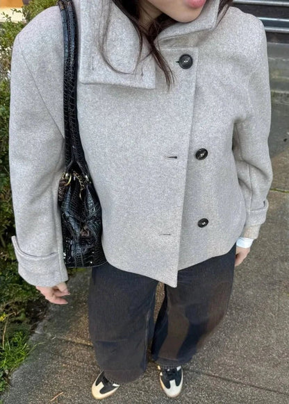 Stylish Stand Collar Jacket with Pockets