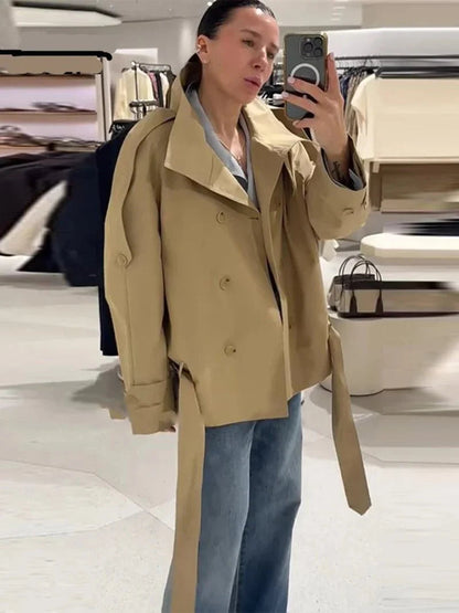 Giacca Trench Utility con Collo Alto