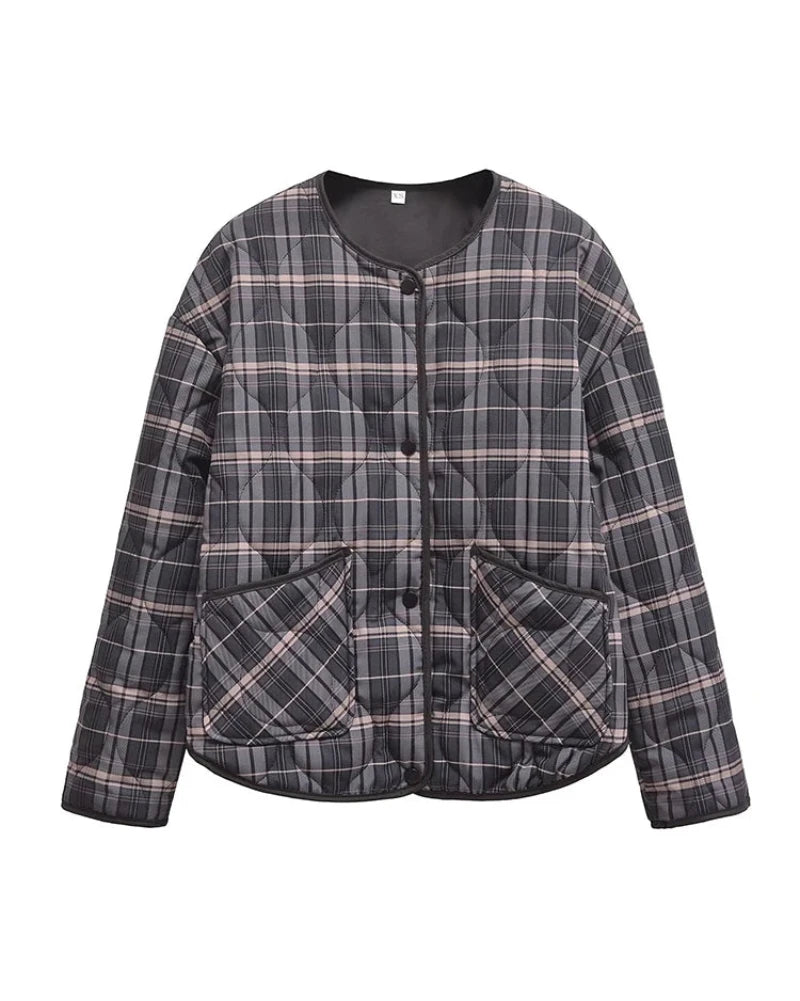 Veste matelassée casual à carreaux