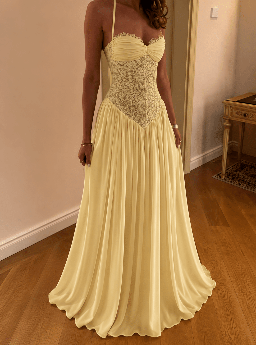 OLANE Nicole Halter Corset Maxi Dress SWomen's Dresses
