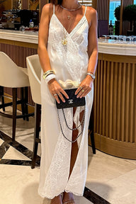 Amelie Robe Midi Asymétrique Soie Dentelle