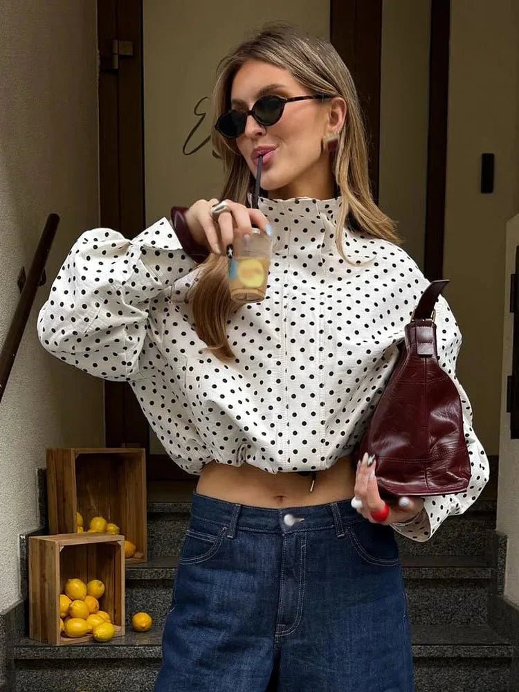 OLANE Annie Tailored Polka Dot Jacket WhiteXSWomen's Coats & Jackets