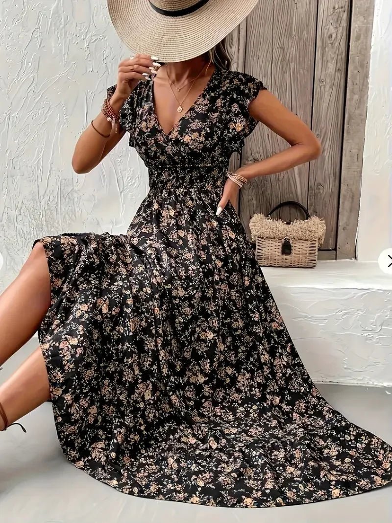 OLANE Beatrice Cute Plus Size Summer Dress Black1XLWomen's Dresses