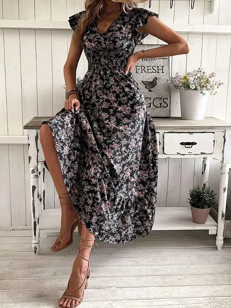 OLANE Beatrice Cute Plus Size Summer Dress Black1XLWomen's Dresses