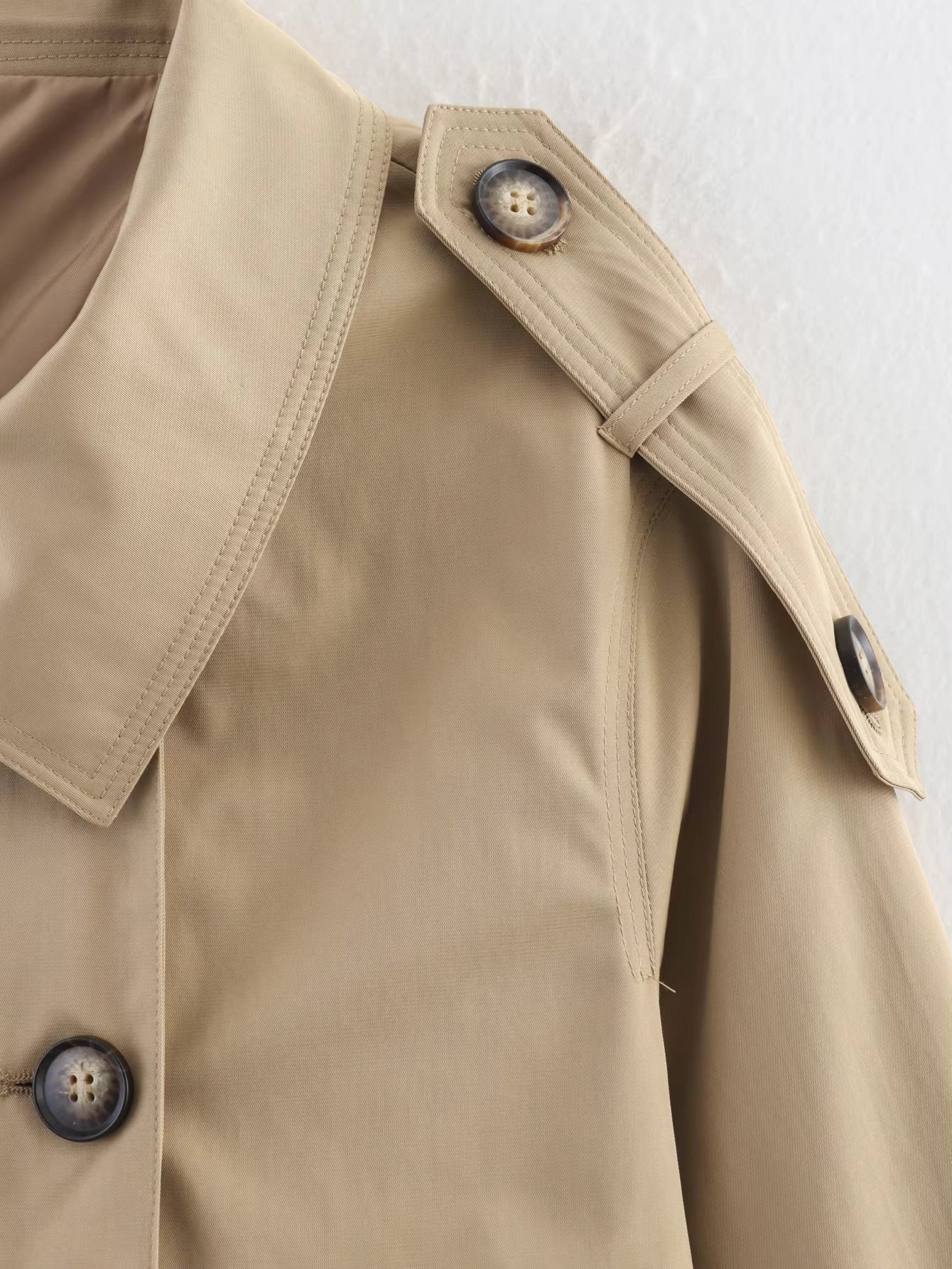 OLANE Beige Double Breasted Trench Coat BeigeMWomen's Coats & Jackets