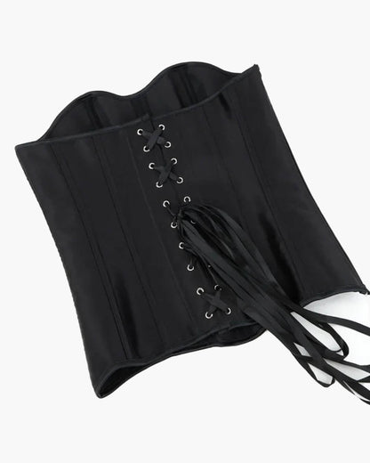 OLANE Black Satin Corset Top SWomen’s Tops