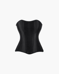 Adelina Black Satin Corset Top