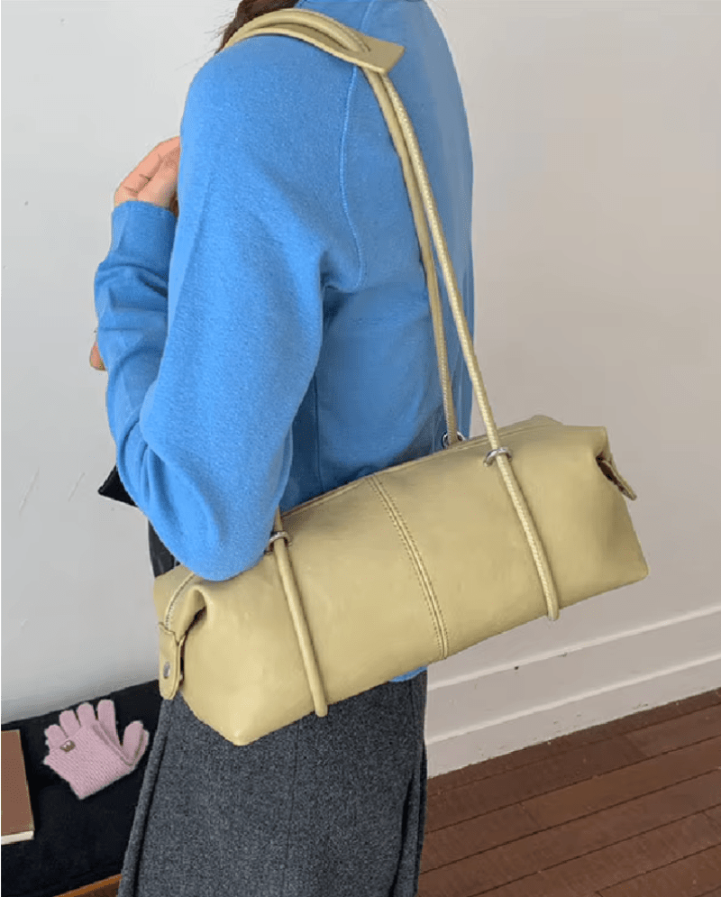 OLANE Boston Leather Pillow Shoulder Bag GreenWomen's Handbags