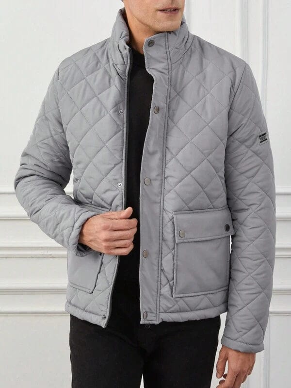 Olane Brand Padded Quilted Jacket GraySJackets