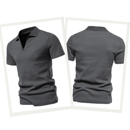 Olane Brand Slim V - Neck Polo Shirt BlueMPolo Shirts