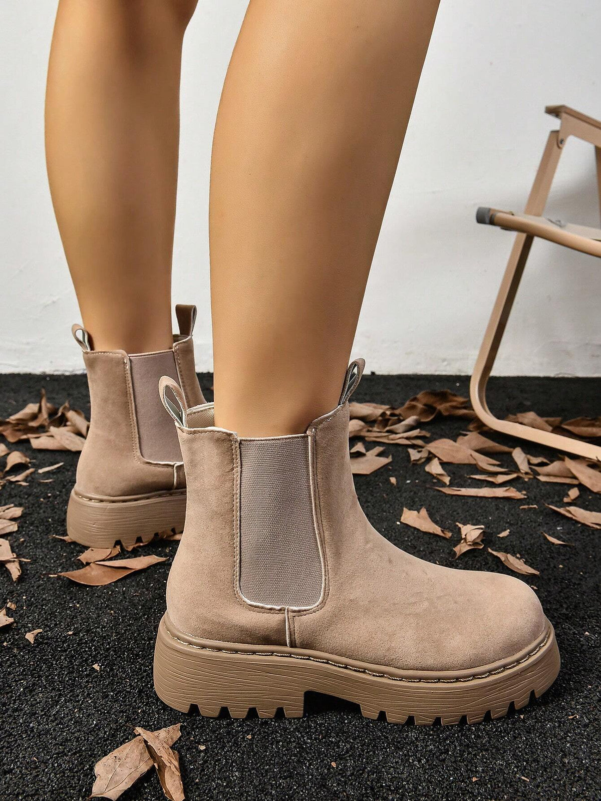 Olane Brand Waterproof Suede Leather Boots Beige35Hiking Shoes