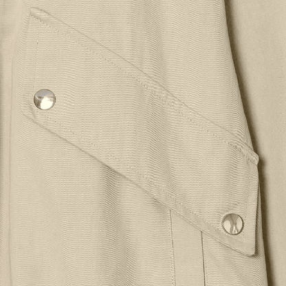 OLANE Casual Button-Front Stand Collar Jacket KhakiLWomen's Coats & Jackets