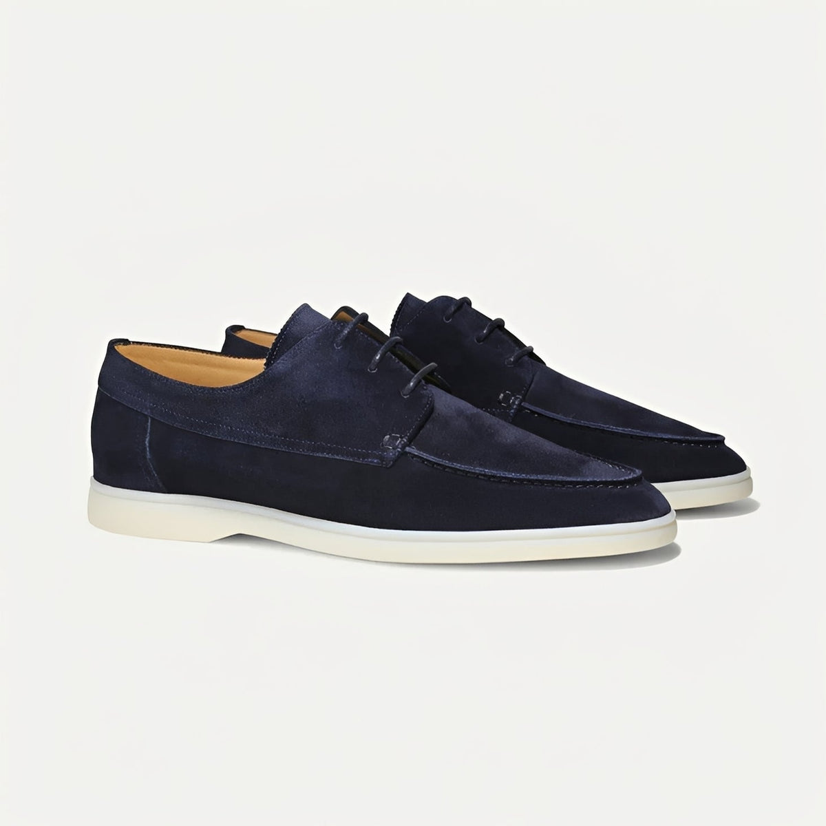 OLANE Casual Lace - Up Suede Flat Loafers Blue36Men's Shoes