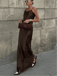 Adina Backless Satin Maxi Dress