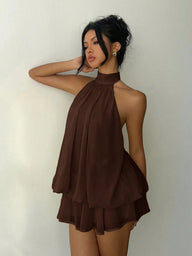 Adjoa Chiffon Halter Mini Dress