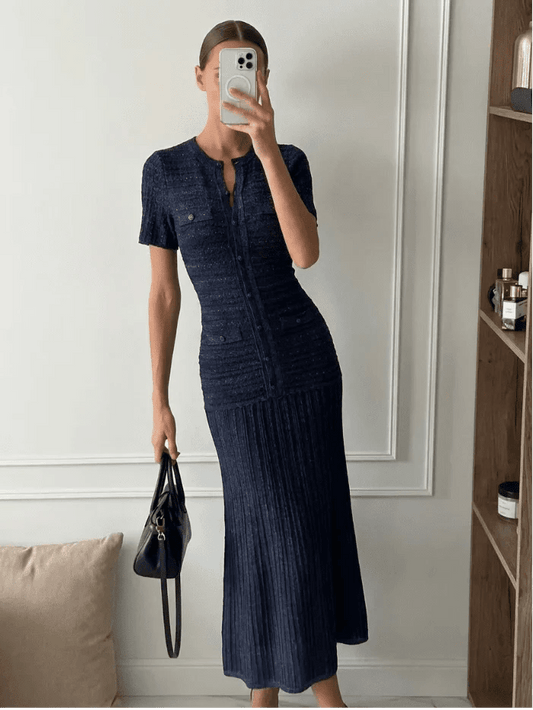 OLANE Cinched-Waist Sequin Knit Maxi Dress YellowMWomen’s Dresses