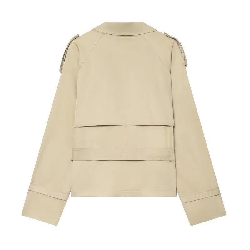 OLANE Classic British Belted Trench Coat BeigeLWomen's Coats & Jackets
